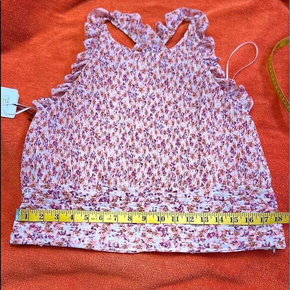 Amur Caelynn Floral Smocked Ruffle Cross Back Top .Size XL - Picture 15 of 16